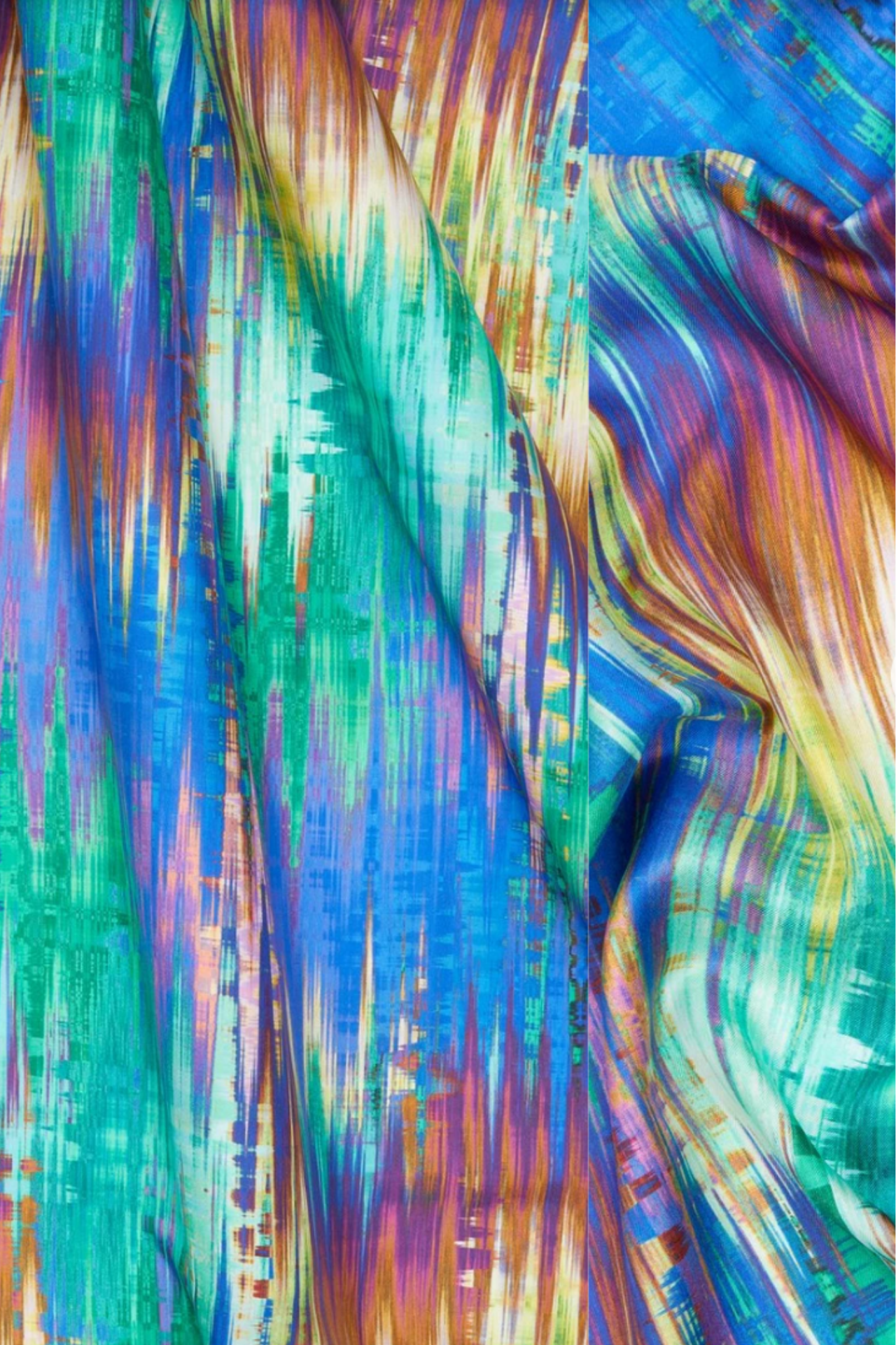 Cara Silk Dress in Glitch Pattern