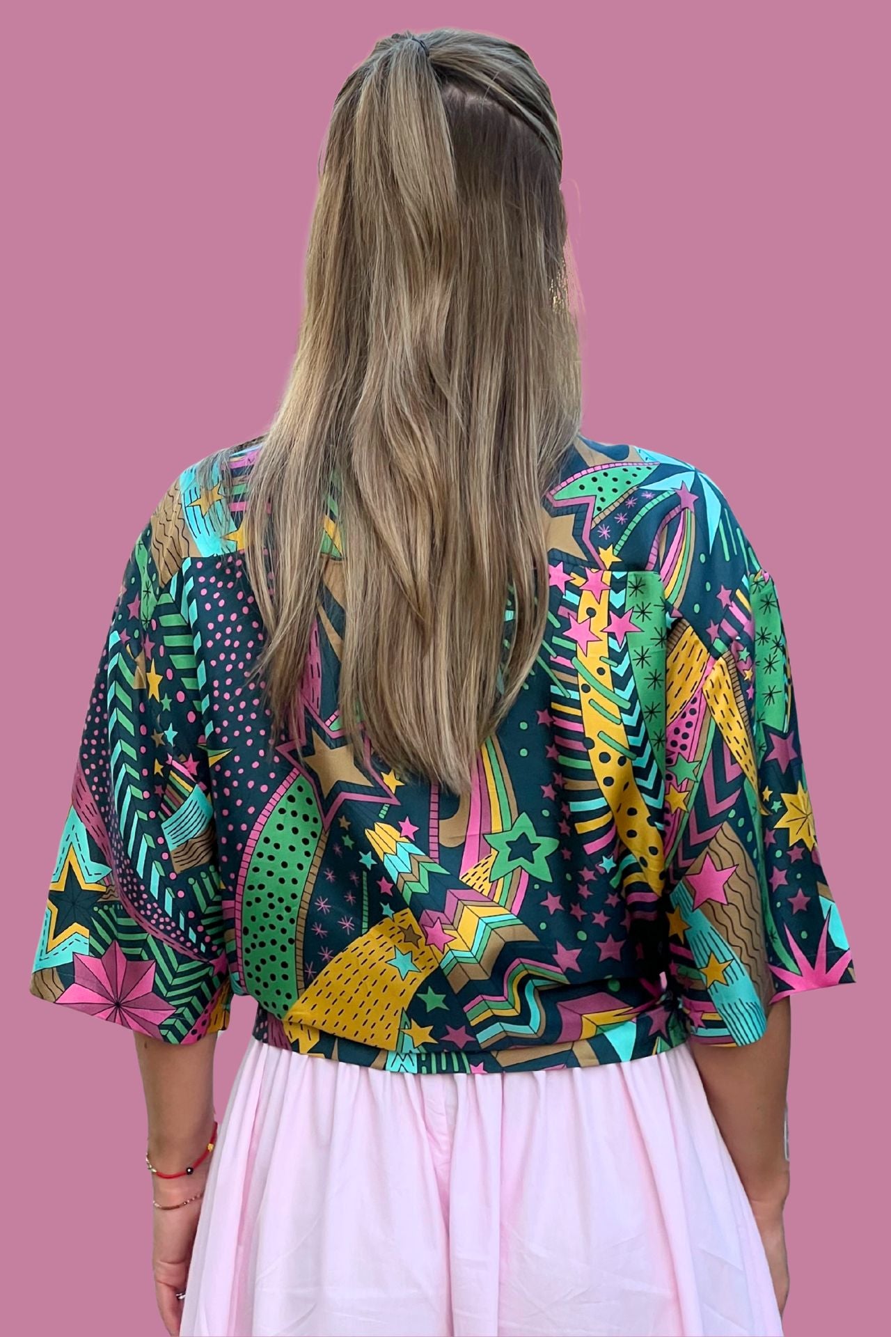 Leo, Your Boyfriend Silk Shirt in My Grown-Up Star Pattern
