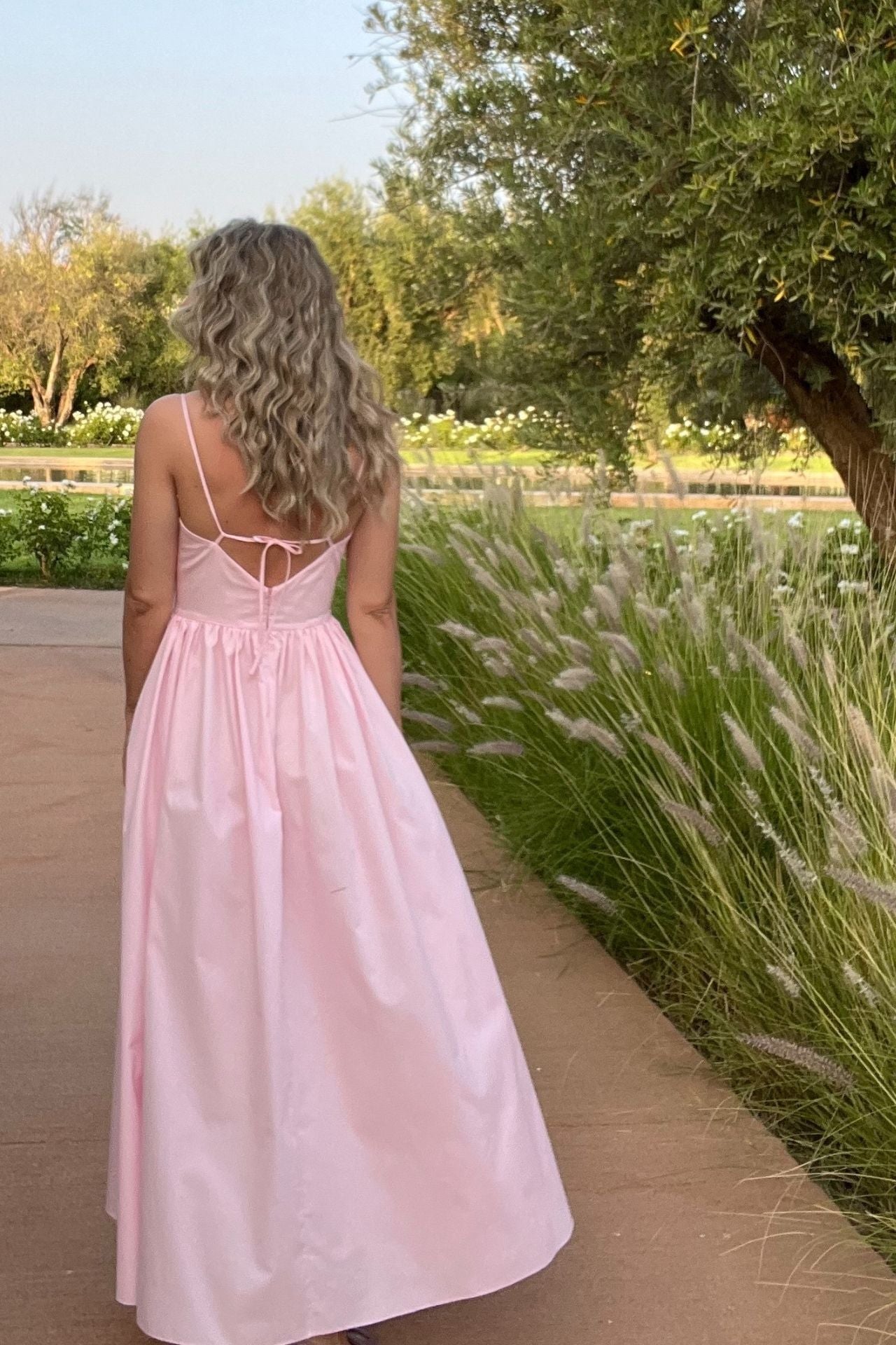 Aria Cotton Dress in Baby Pink Colour