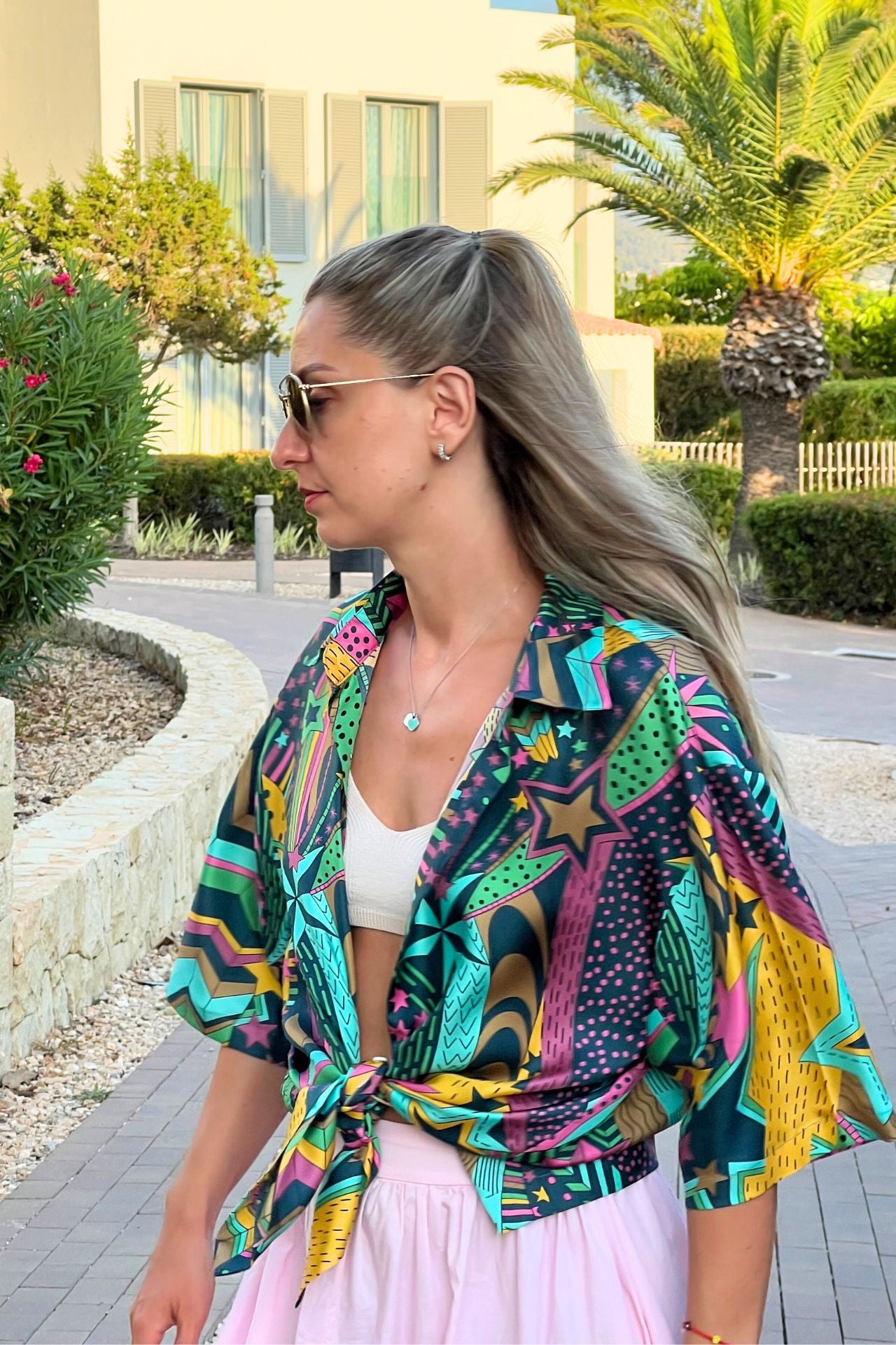 Leo, Your Boyfriend Silk Shirt in My Grown-Up Star Pattern